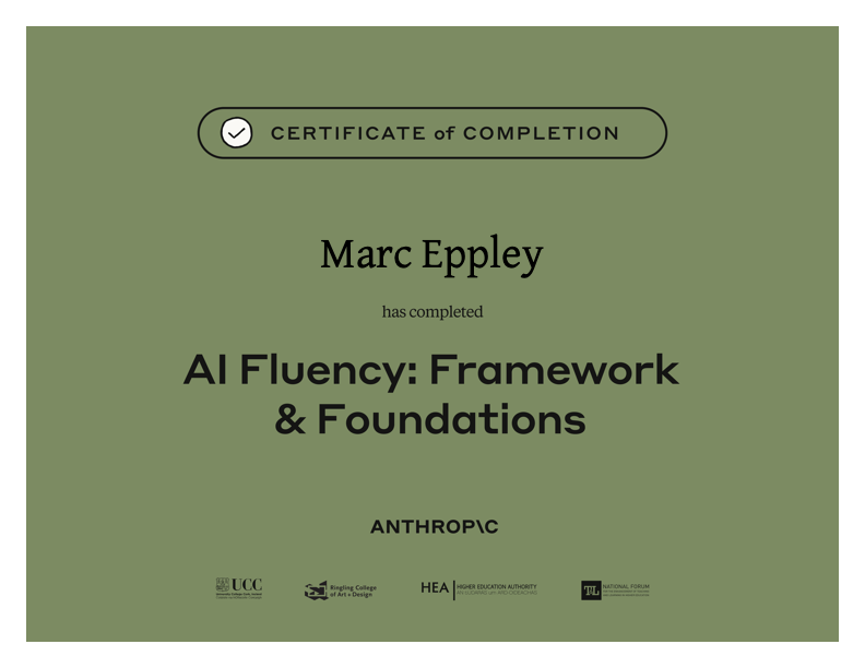 AI Fluency: Framework and Foundations certificate