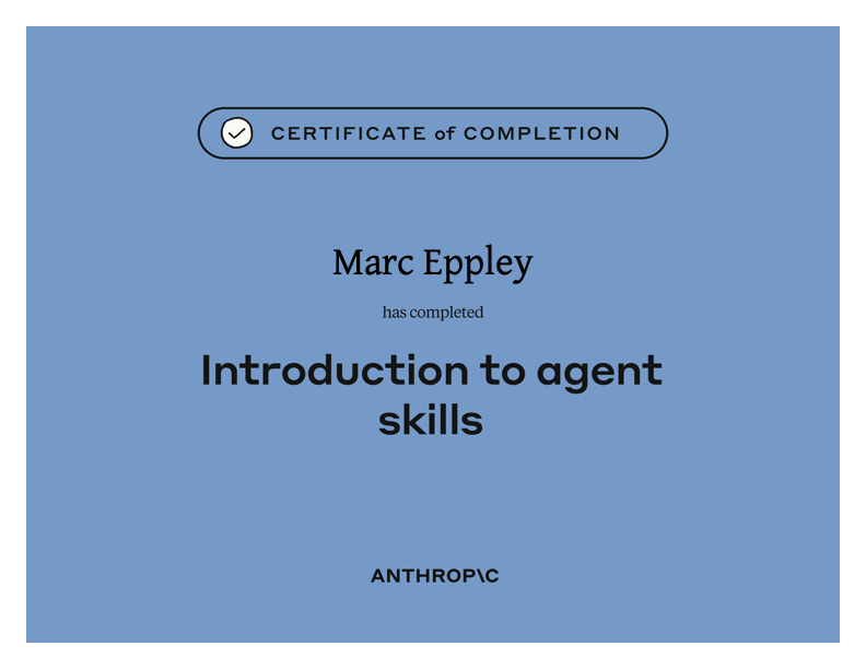 Introduction to Agent Skills certificate