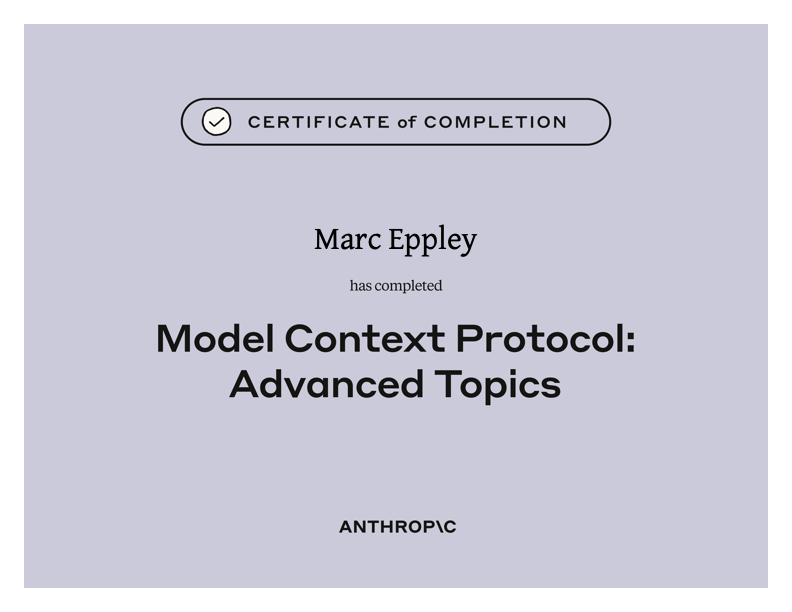 Model Context Protocol: Advanced Topics certificate